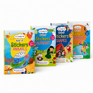 Lil Legends Books of Stickers Shapes, Numbers, Animals and Alphabets | Set of 4 for Age 3+ | Learn ABC, 123, Animal Names and Shapes With Fun Activities | For Nursery/LKG