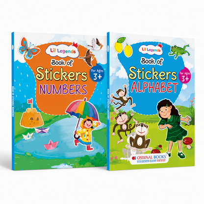 Oswaal Lil Legends Books of Stickers Numbers and Alphabets | Set of 2 for Kids Age 3+ | Learn ABC and Counting With Fun Activities | Educational Workbook For Toddlers | For Nursery/LKG/UKG