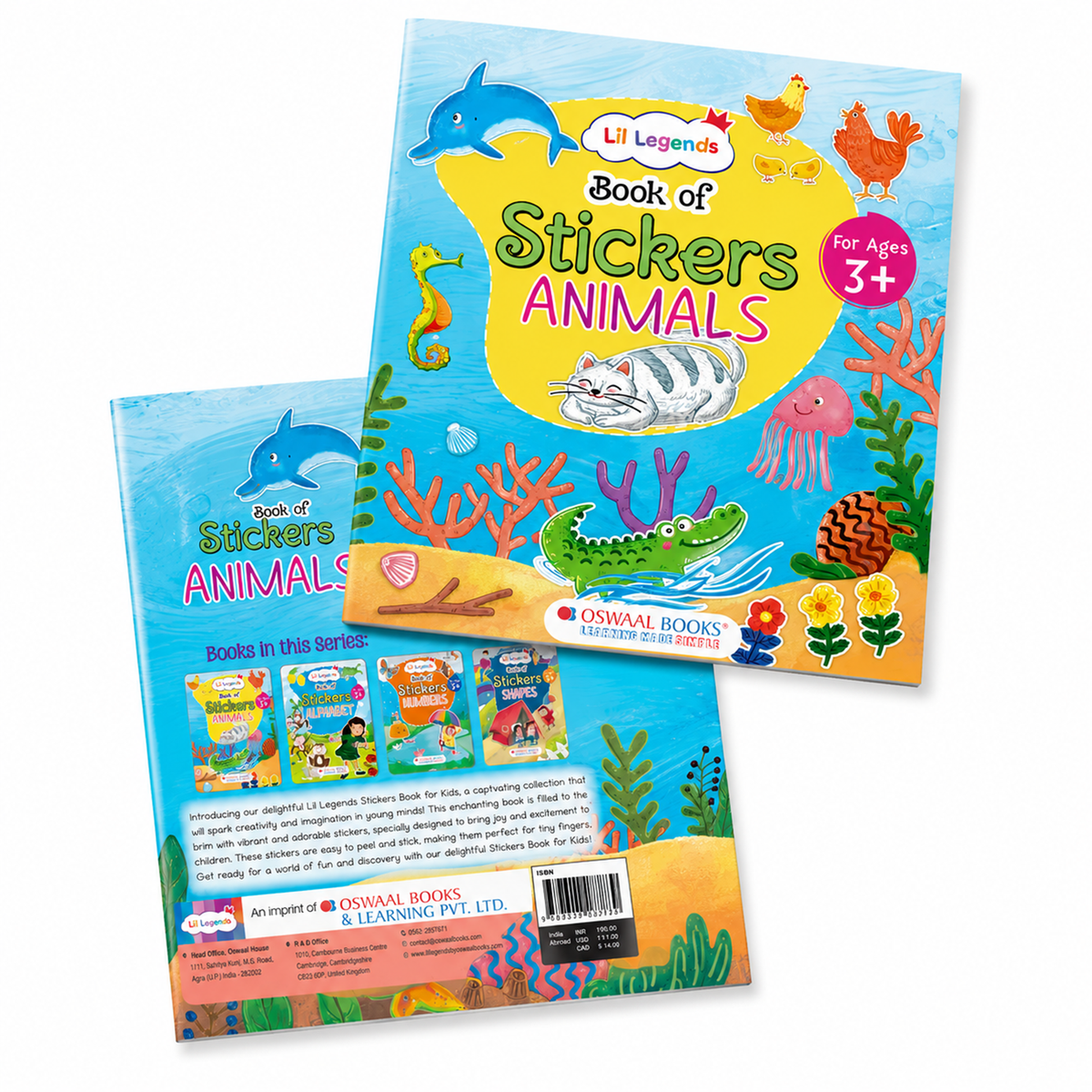 Lil Legends Book Of Stickers Animals for Age 3+ | Learn Animal Names with Fun Sticker Activities | Early Learning Educational Workbook | For Toddlers/Preschoolers/Nursery/LKG