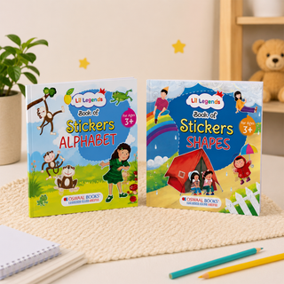 Lil Legends Books of Stickers Shapes and Alphabets | Set of 2 for Kids Age 3+ | Learn ABC and Shapes With Fun Activities | Educational Workbook | For Toddlers/Nursery/LKG