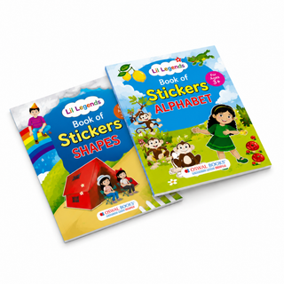 Lil Legends Books of Stickers Shapes and Alphabets | Set of 2 for Kids Age 3+ | Learn ABC and Shapes With Fun Activities | Educational Workbook | For Toddlers/Nursery/LKG