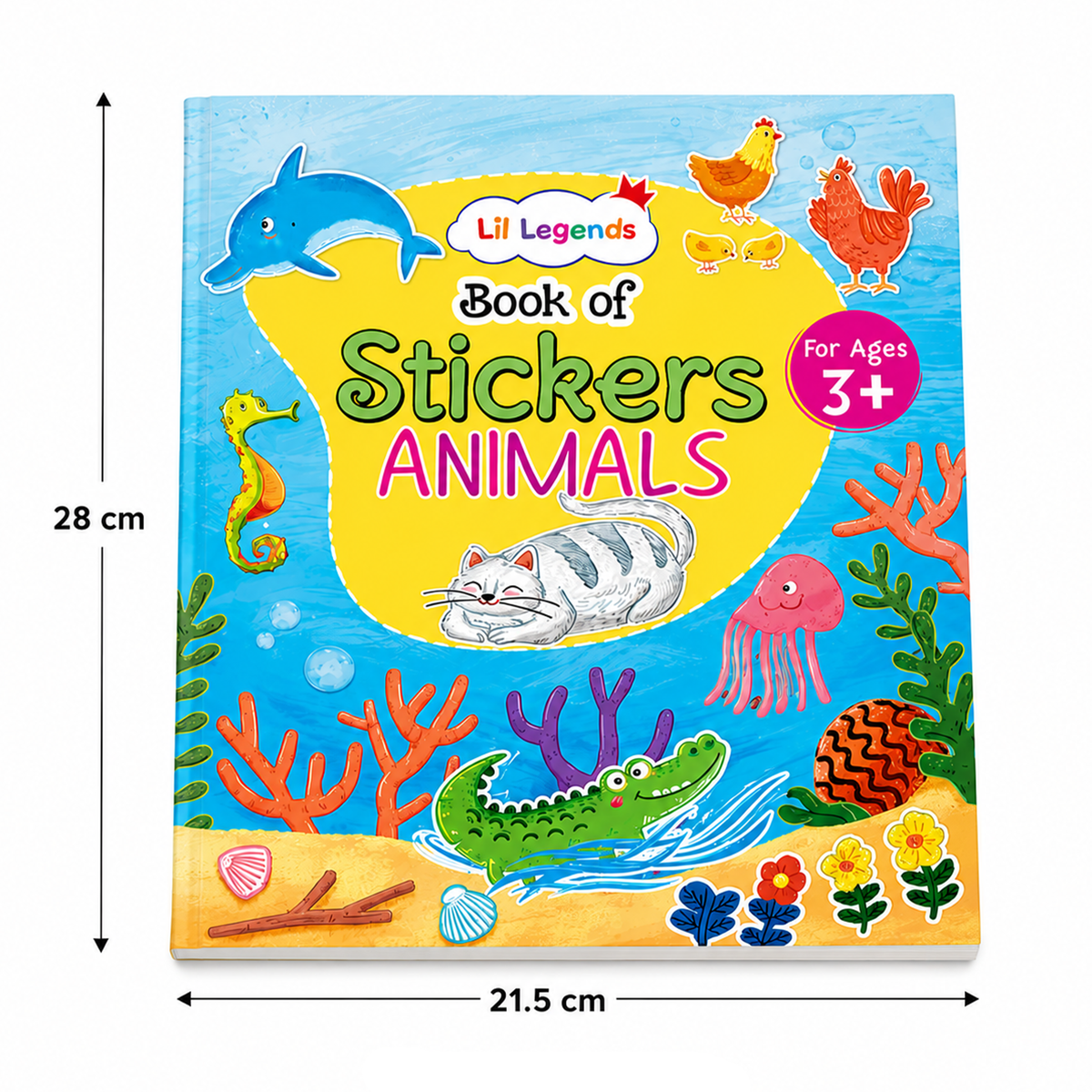 Lil Legends Book Of Stickers Animals for Age 3+ | Learn Animal Names with Fun Sticker Activities | Early Learning Educational Workbook | For Toddlers/Preschoolers/Nursery/LKG