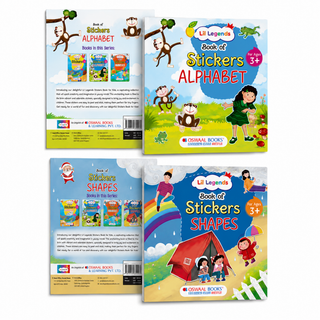 Lil Legends Books of Stickers Shapes and Alphabets | Set of 2 for Kids Age 3+ | Learn ABC and Shapes With Fun Activities | Educational Workbook | For Toddlers/Nursery/LKG