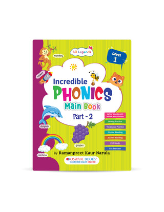 Lil Legends Incredible Phonics Level 1 Part 2 Main Book for Kids Age 3-5 Years | Sound Recognition, First Word Reading & Tracing Practice | Phonics Workbook for Nursery LKG Preschool