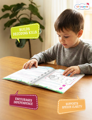 Lil Legends Incredible Phonics Level 1 Part 2 Main Book for Kids Age 3-5 Years | Sound Recognition, First Word Reading & Tracing Practice | Phonics Workbook for Nursery LKG Preschool