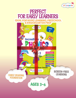 Lil Legends Incredible Phonics Level 1 Part 2 Main Book for Kids Age 3-5 Years | Sound Recognition, First Word Reading & Tracing Practice | Phonics Workbook for Nursery LKG Preschool