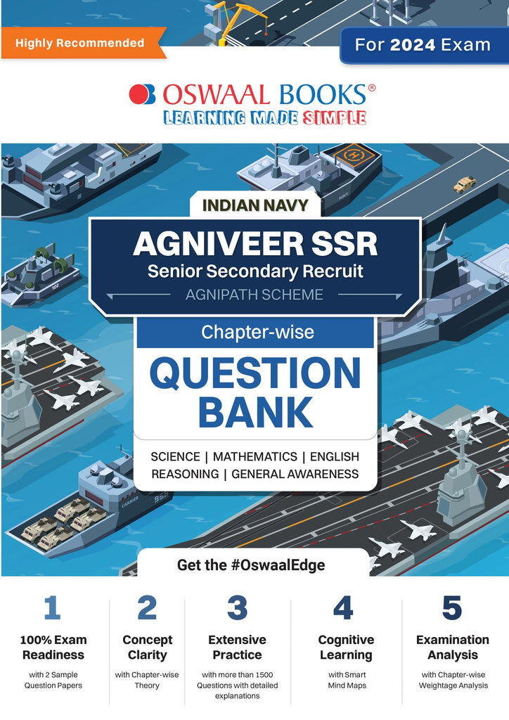 Indian Navy – Agniveer SSR (Senior Secondary Recruit), (Agnipath Scheme), Question Bank | Chapterwise Topicwise for Science| Mathematics | English | Reasoning | General Awareness For 2024 Exam Oswaal Books and Learning Private Limited