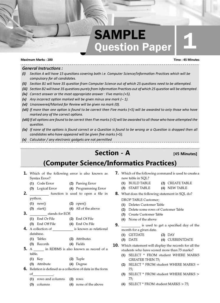 NTA CUET (UG) 5 Mock Test Papers Computer Science/Informatics Practices (For 2025 Exam) Oswaal Books and Learning Private Limited