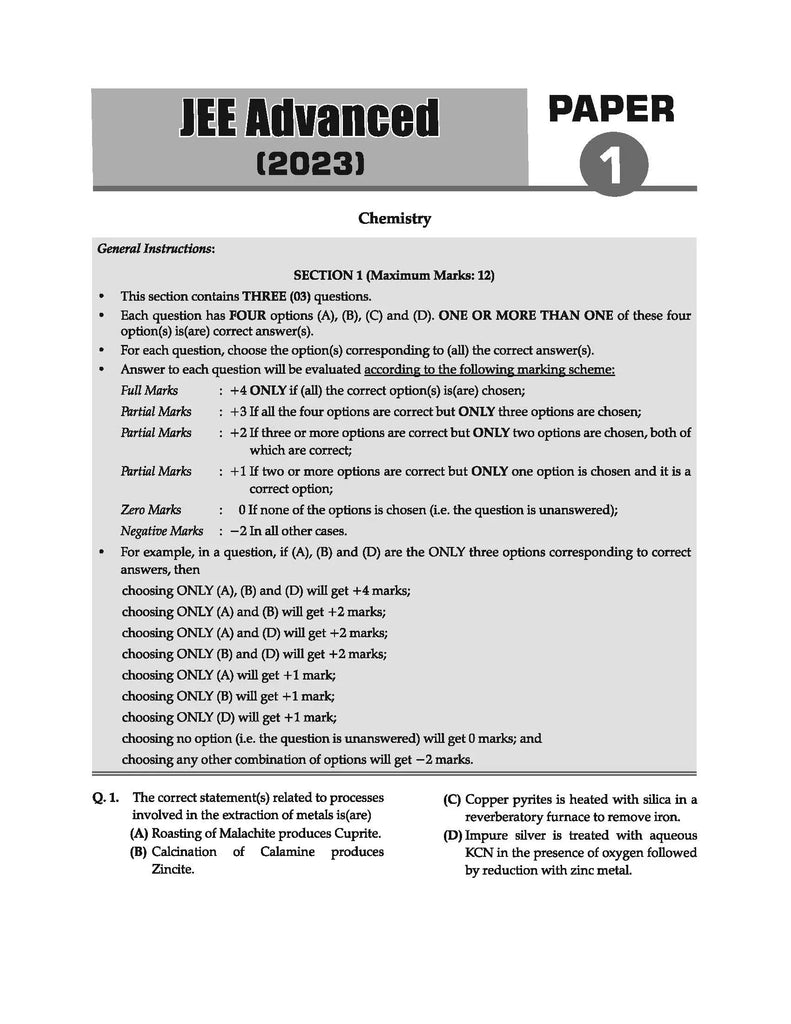 JEE Advance 10 Mock Test Papers (Paper-1 & Paper-2) Physics, Chemistry, Mathematics | For 2024 Exam