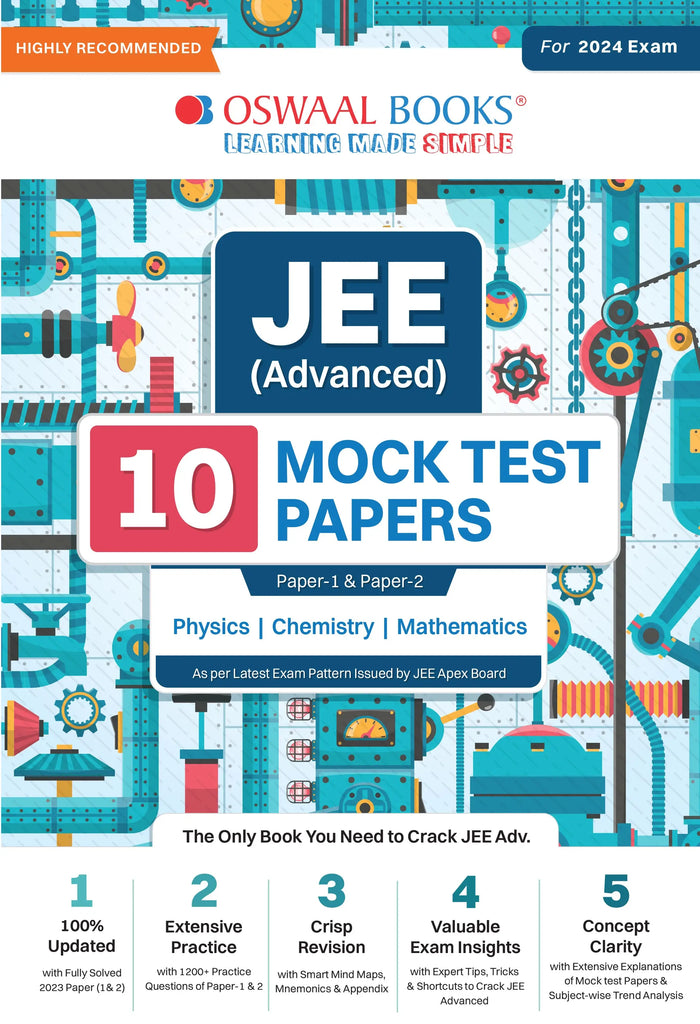 JEE Advance 10 Mock Test Papers (Paper-1 & Paper-2) Physics, Chemistry, Mathematics (For 2024 Exam) - Oswaal Books and Learning Pvt Ltd