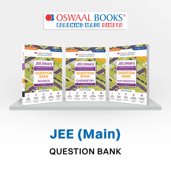 JEE Main Question Bank | Chapter-wise & Topic-wise Solved Papers (2019-2024) | Physics, Chemistry & Mathematics (Set of 3 Books) | For 2025 Exam