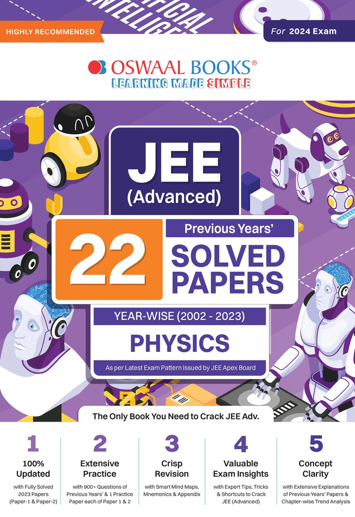JEE (Advanced) 22 Years' Solved Papers (2002 - 2023) Physics Book (For 2024 Exam) - Oswaal Books and Learning Pvt Ltd