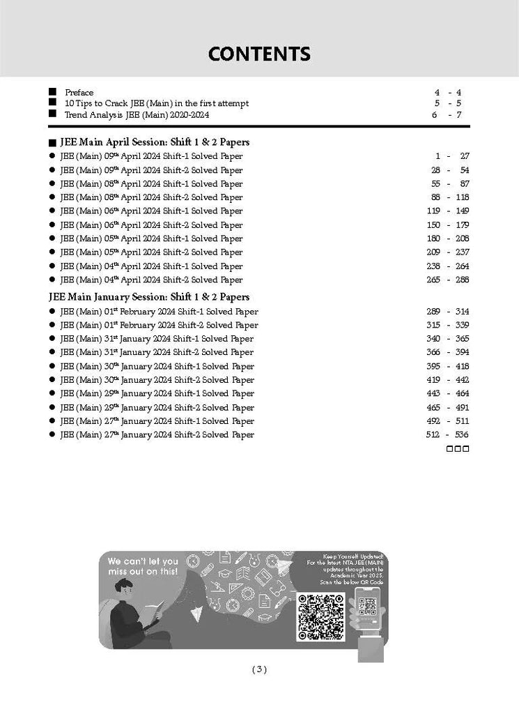 JEE (Main) 20 Shift-wise Solved Papers Physics, Chemistry, Mathematics, 2024 Jan, Feb & April Session 1& 2 (All Online Shifts) (For Latest Exam) Oswaal Books and Learning Private Limited