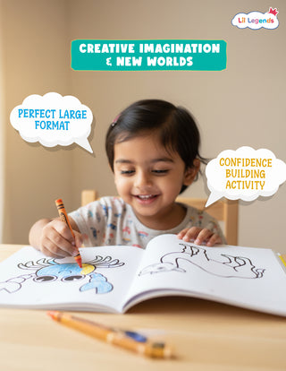 Jumbo Colouring Book Vol. 1 – Large Format Creative Activity Workbook for Kids | by Lil Legends