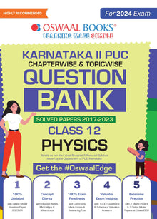 Karnataka 2nd PUC Question Bank  Class 12 Physics, Chapterwise & Topicwise Previous Solved Papers (2017-2023) for Board Exams 2024
