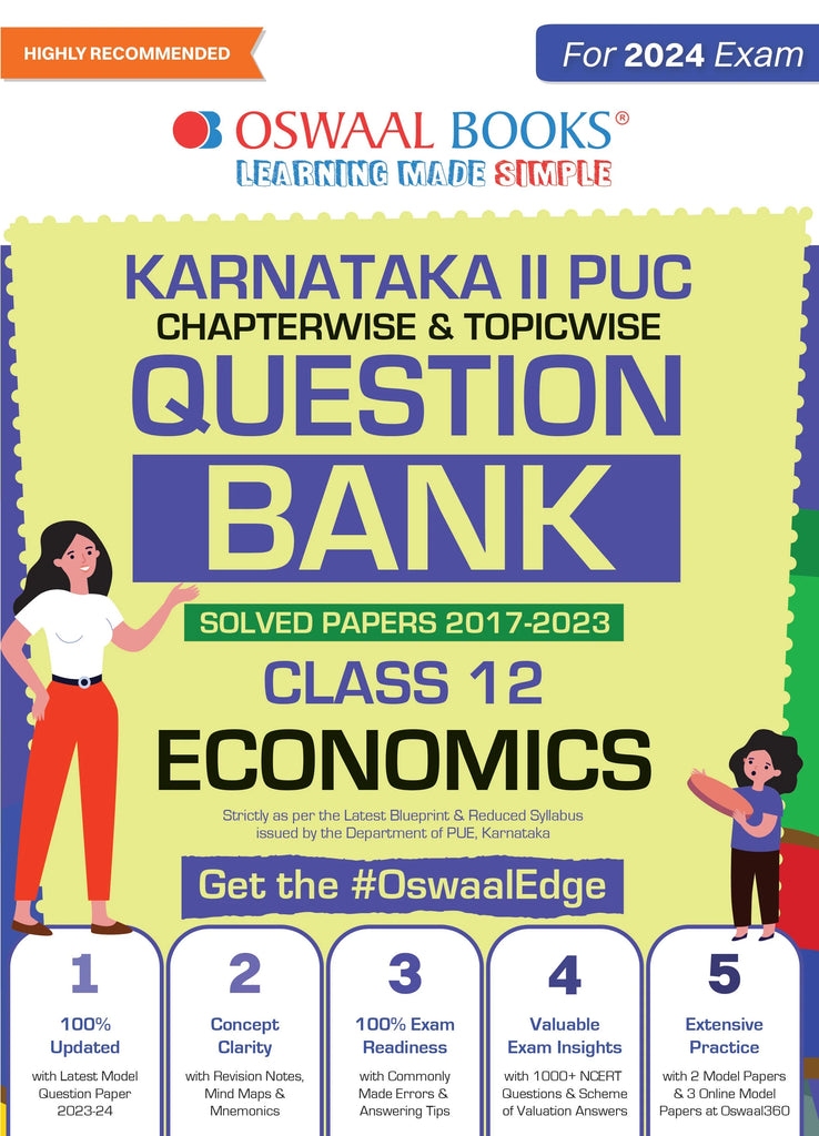 Karnataka 2nd PUC Question Bank  Class 12 Economics, Chapterwise & Topicwise Previous Solved Papers (2017-2023) for Board Exams 2024 Oswaal Books and Learning Private Limited
