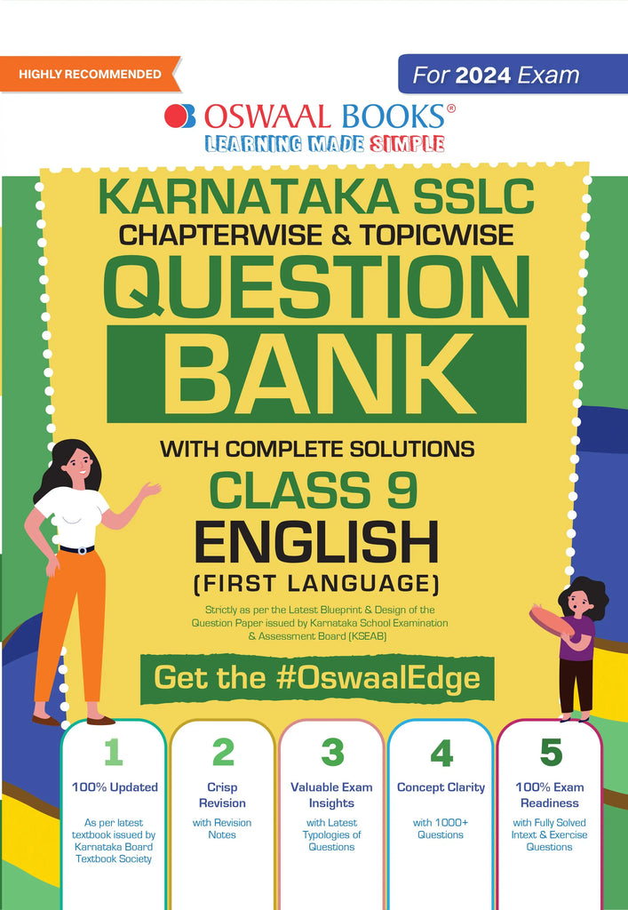 Karnataka SSLC Question Bank Class 9 English 1st Language Book for Board Exams 2024