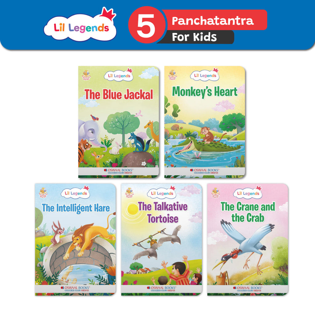 Timeless Panchtantra Stories for Kids 2+ | Short Bedtime Stories with Colorful Illustrations | Set of 5 Books | Lil Legends by Oswaal Books