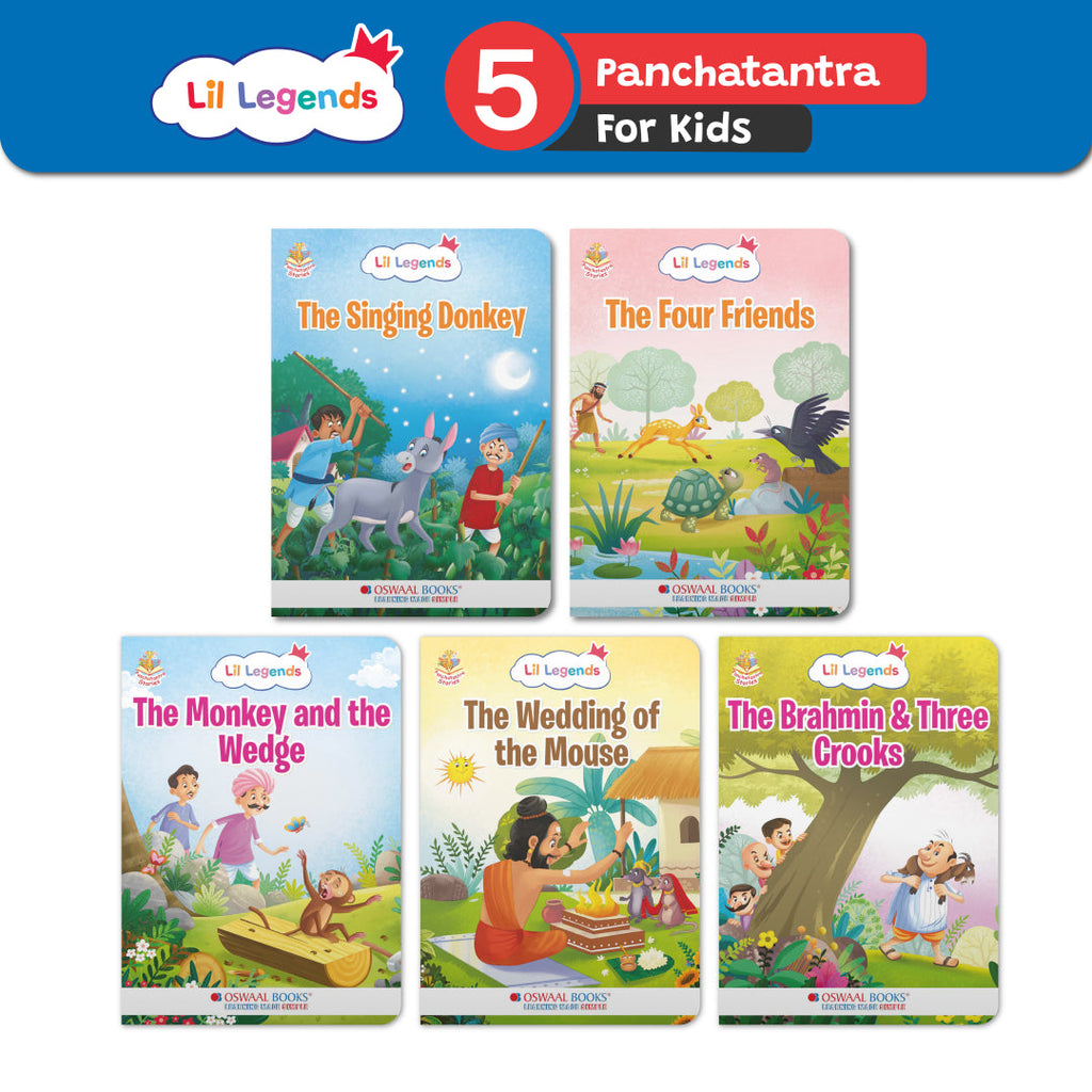 Timeless Panchtantra Stories for Kids 2+ | Short Bedtime Stories with Colorful Illustrations | Set of 5 Books | Lil Legends by Oswaal Books