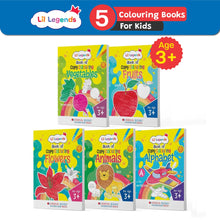 Lil Legends Book of Copy Colouring For Kids,To Learn About Vegetables, Fruits, Flowers, Animals, Alphabets (Set of 05 Books), Age 3+ Oswaal Books and Learning Private Limited