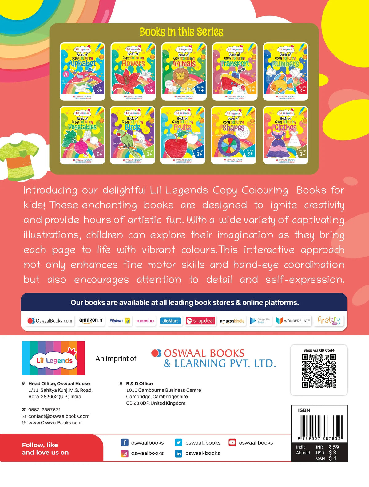 Lil Legends Book of Copy Colouring for kids,To Learn About Clothes, Age 3 +