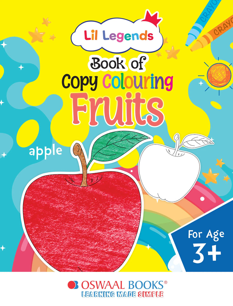 Lil Legends Book of Copy Colouring for kids,To Learn About Fruits, Age 3 +