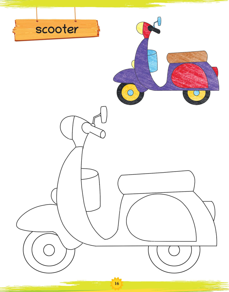Lil Legends Book of Copy Colouring for kids,To Learn About Means of Transport, Age 3 +