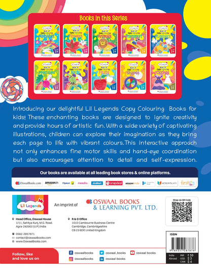 Lil Legends Book of Copy Colouring for kids,To Learn About Numbers 1-10, Age 3 +