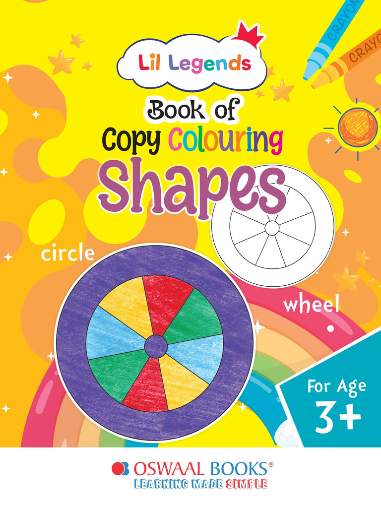 Lil Legends Book of Copy Colouring for kids,To Learn About Shapes, Age 3 +