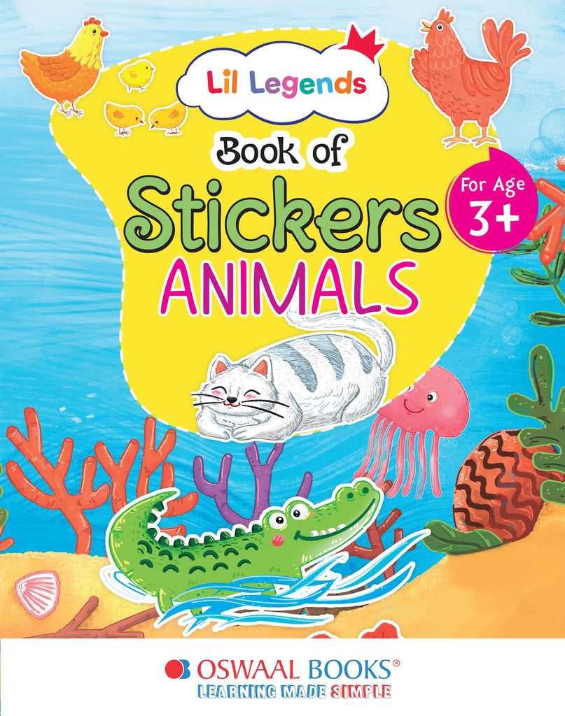 Lil Legends Book of Stickers For Kids, Age 3+, To learn about Animals