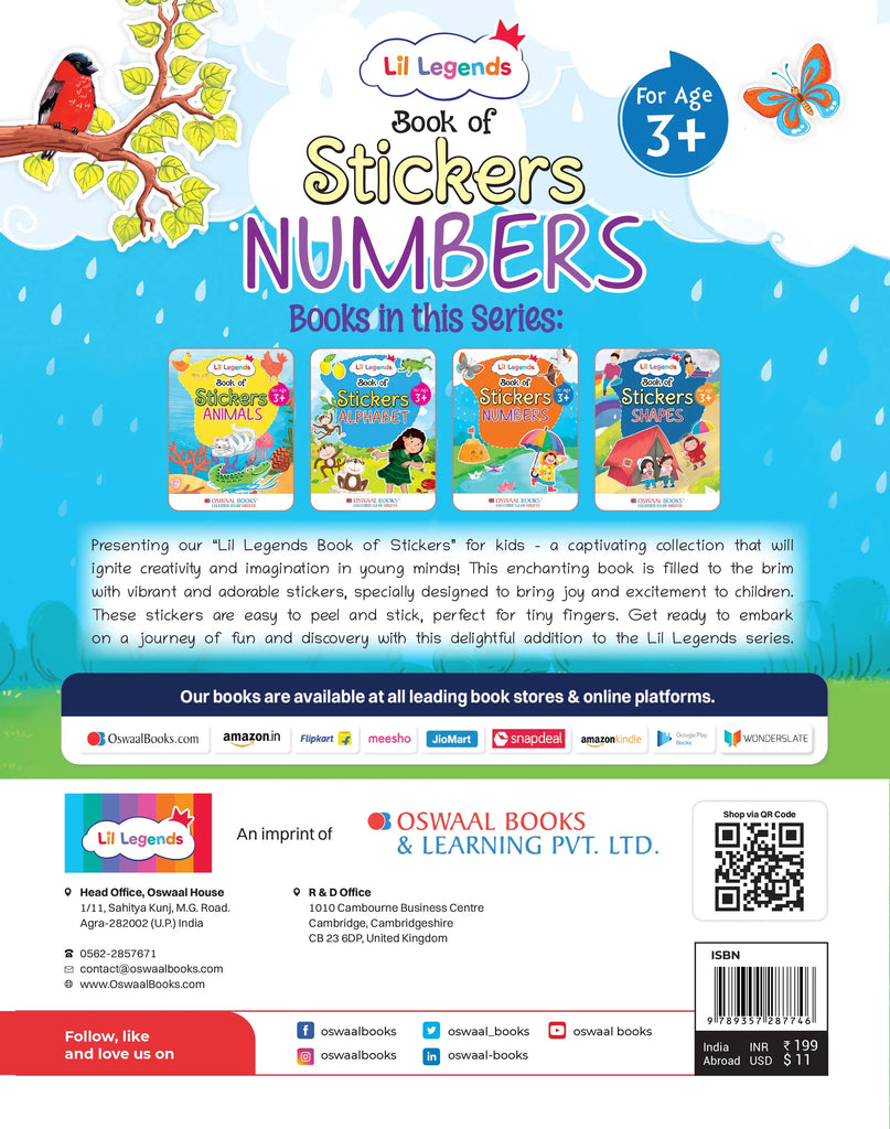 Lil Legends Stickers Book for Kids to Learn about Numbers | 2 to 3 Year Old |