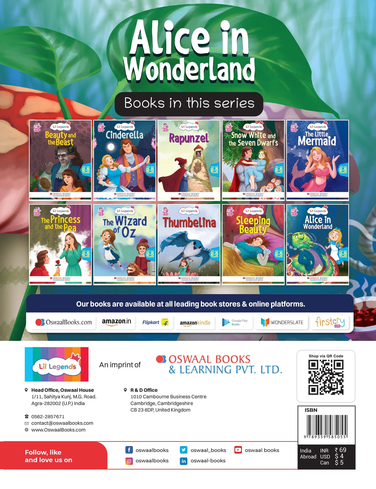 Lil Legends Fairy Tales- Alice in wonderland, For Kids / Illustrated Story Book /Bed Time Story Book, Age 2-5 Years - Oswaal Books