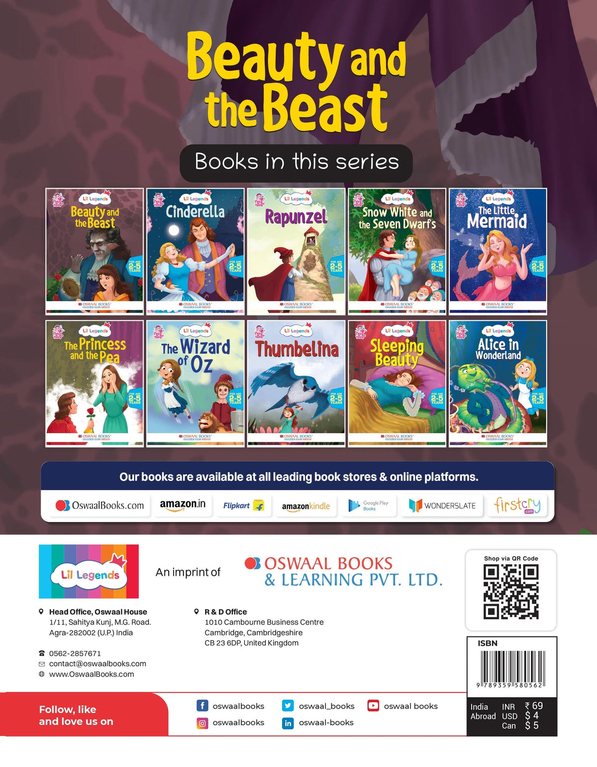Lil Legends Fairy Tales- Beauty & the Beast For Kids/ Illustrated Story Book/Bed Time Story Book, Age 2-5 Years - Oswaal Books