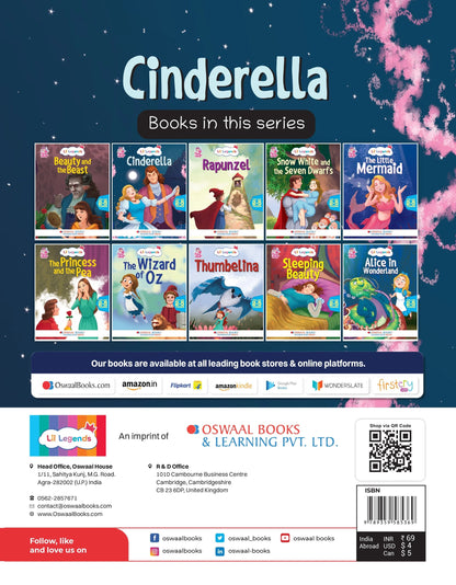 Lil Legends Fairy Tales- Cinderella, For Kids/Illustrated Story Book/Bed Time Story Book, Age 2-5 Years - Oswaal Books