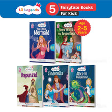Lil Legends Fairy Tales- Little Mermaid, Snow White, Rapunzel, Cinderella, Alice in Wonderland (Set of 5 Books) For Kids, Age 2-5 Years | Illustrated Stories | Bed Time Books Oswaal Books and Learning Private Limited