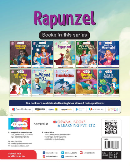 Lil Legends Fairy Tales-Rapunzel, For Kids/ Illustrated Story Book/ Bed Time Story Book,  Age 2-5 Years - Oswaal Books