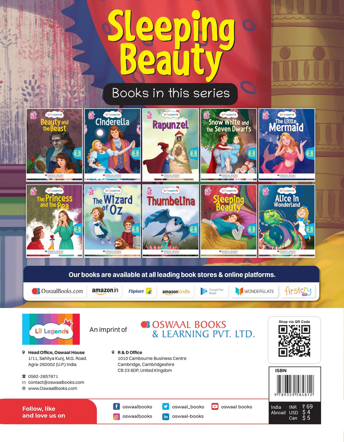 Lil Legends Fairy Tales- Sleeping Beauty, For Kids/ Illustrated Story Book/Bed Time Story Book, Age 2-5 Years - Oswaal Books