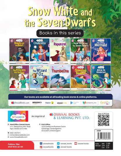 Lil Legends Fairy Tales- Snow White & the Seven Dwarfs, For Kids/Illustrated Story Book/Bed Time Story Book, Age 2-5 Years - Oswaal Books