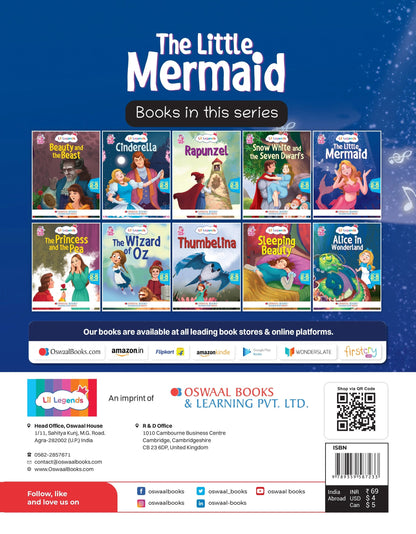 Lil Legends Fairy Tales-The Little Mermaid, For Kids/ Illustrated Story Book/ Bed Time Story Book, Age 2-5 Years - Oswaal Books
