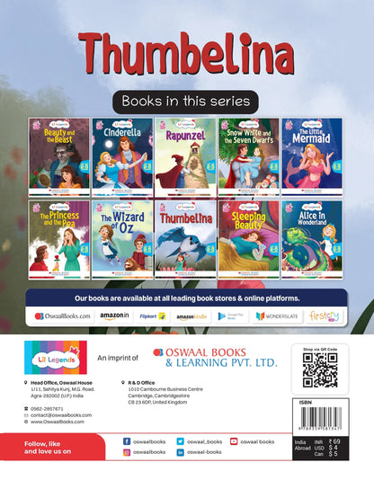 Lil Legends Fairy Tales- Thumbelina, For Kids/ Illustrated Story Book/ Bed Time Story Book,  Age 2-5 Years - Oswaal Books
