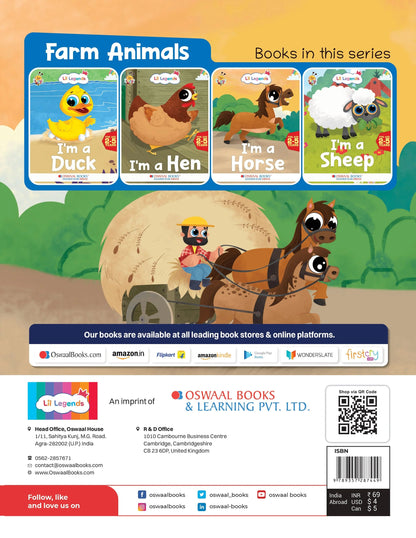 Lil Legends Know me Series, I am a Horse/ Fascinating Animal Book- Farm Animal, Exciting Illustrated Book for kids, Age 2+ - Oswaal Books