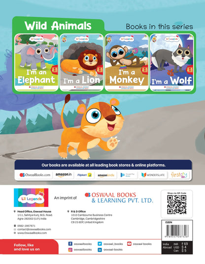Lil Legends Know me Series, I am a Lion /Fascinating Animal Book-  Wild Animal, Exciting Illustrated Book for kids, Age 2+ - Oswaal Books