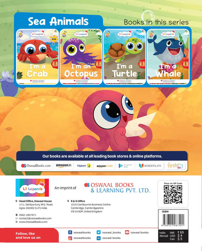 Lil Legends Know me Series, I am an Octopus/Fascinating Animal Book-  Sea Animal, Exciting Illustrated Book for kids, Age 2+ - Oswaal Books
