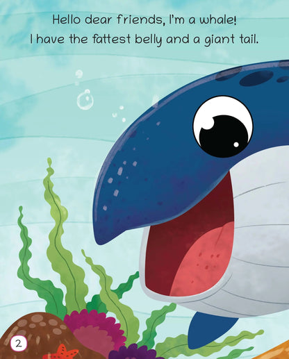 Lil Legends Know me Series, Fascinating Sea Animal Books- I am a CRAB,  I am an OCTOPUS,  I am a TURTLE and  I am a WHALE (Set of 4 Books) Exciting Illustrated Books for kids, Age 2+ - Oswaal Books