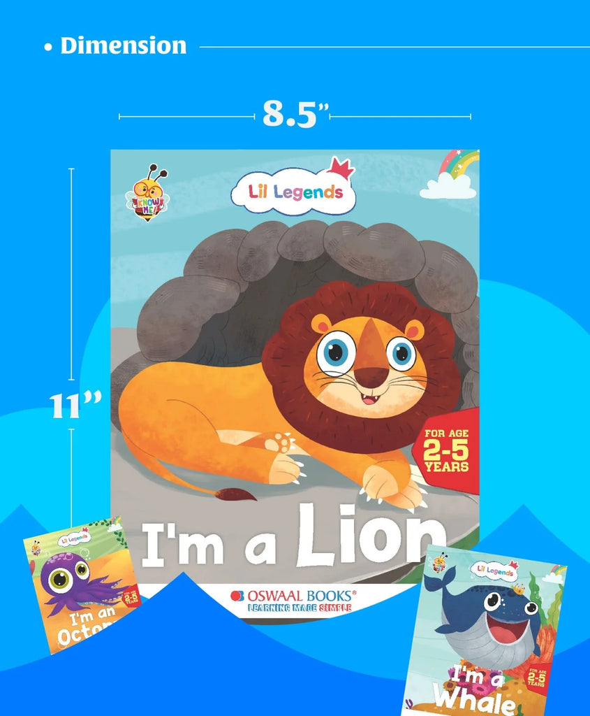 Lil Legends Gift Set: Know Me Series Boxset of 8 Fascinating Wild & Sea Animal Books for Kids | Featuring Wolf, Monkey, Lion, Elephant, Whale, Turtle, Octopus, Crab | Perfect for Young Animal Lovers Oswaal Books and Learning Private Limited