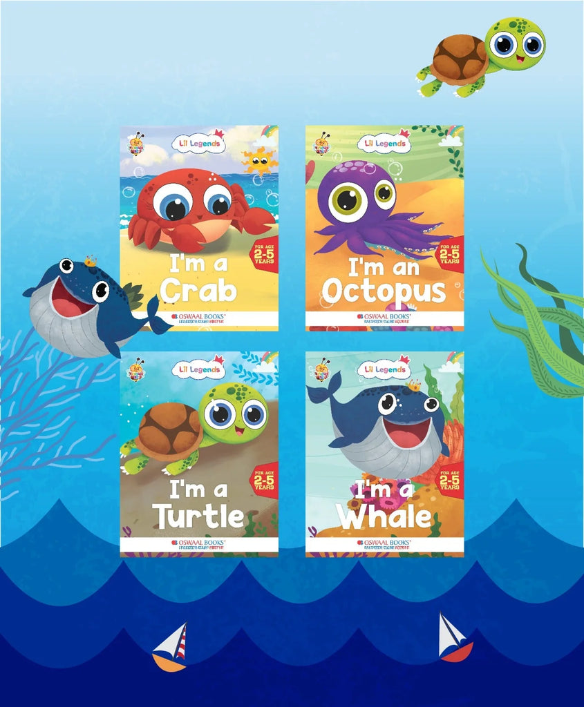 Lil Legends Gift Set: Know Me Series Boxset of 8 Fascinating Wild & Sea Animal Books for Kids | Featuring Wolf, Monkey, Lion, Elephant, Whale, Turtle, Octopus, Crab | Perfect for Young Animal Lovers Oswaal Books and Learning Private Limited