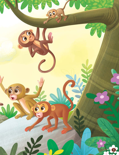 Short Illustrated Panchtantra Stories for Kids 2+ | The Monkey and the Wedge | Lil Legends by Oswaal Books - Oswaal Books