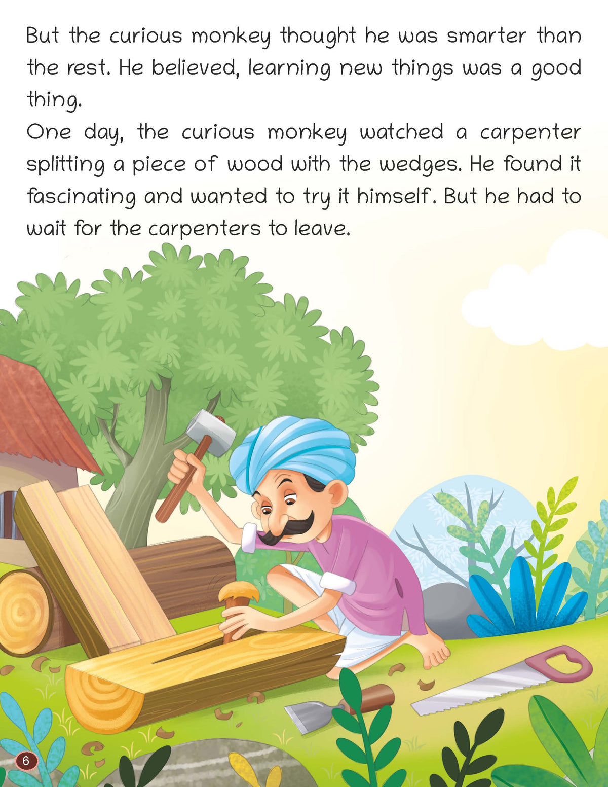 Short Illustrated Panchtantra Stories for Kids 2+ | The Monkey and the Wedge | Lil Legends by Oswaal Books - Oswaal Books