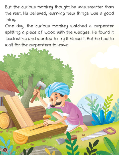 Short Illustrated Panchtantra Stories for Kids 2+ | The Monkey and the Wedge | Lil Legends by Oswaal Books - Oswaal Books
