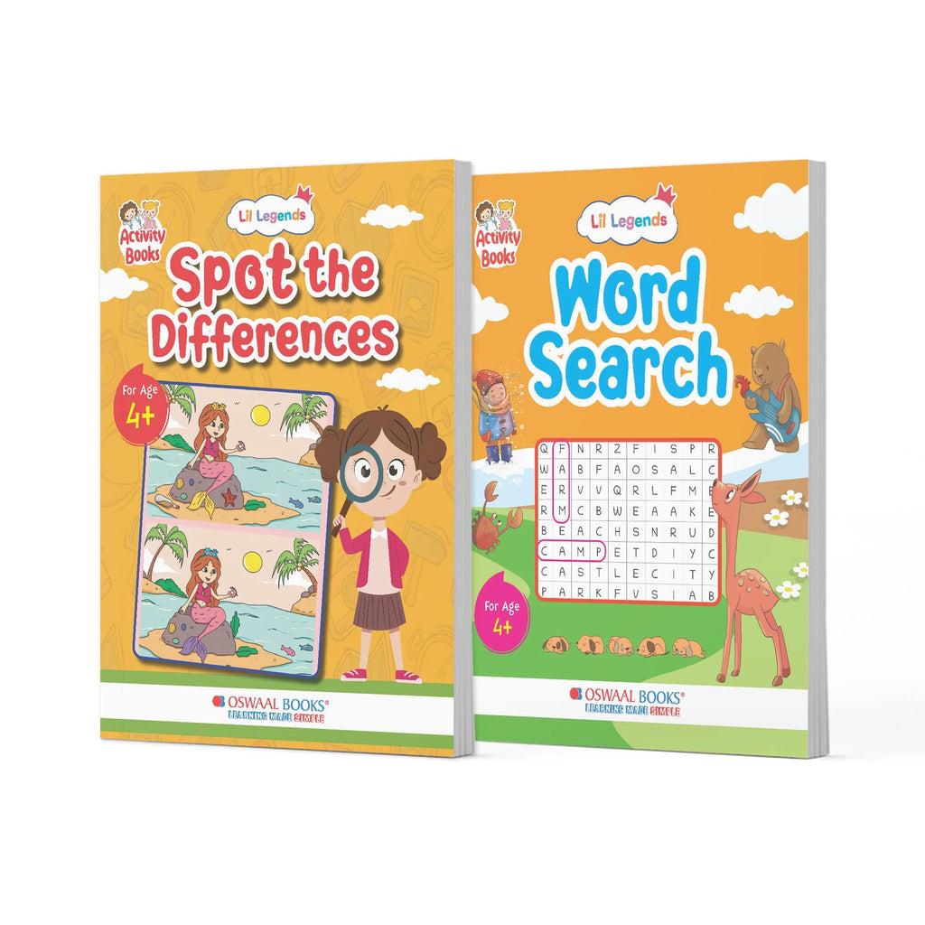 Lil Legends Interactive Learning Book Set of 2 | Spot the Difference & Word Search Puzzle Combo | For Kids Ages 4+ Oswaal Books and Learning Private Limited